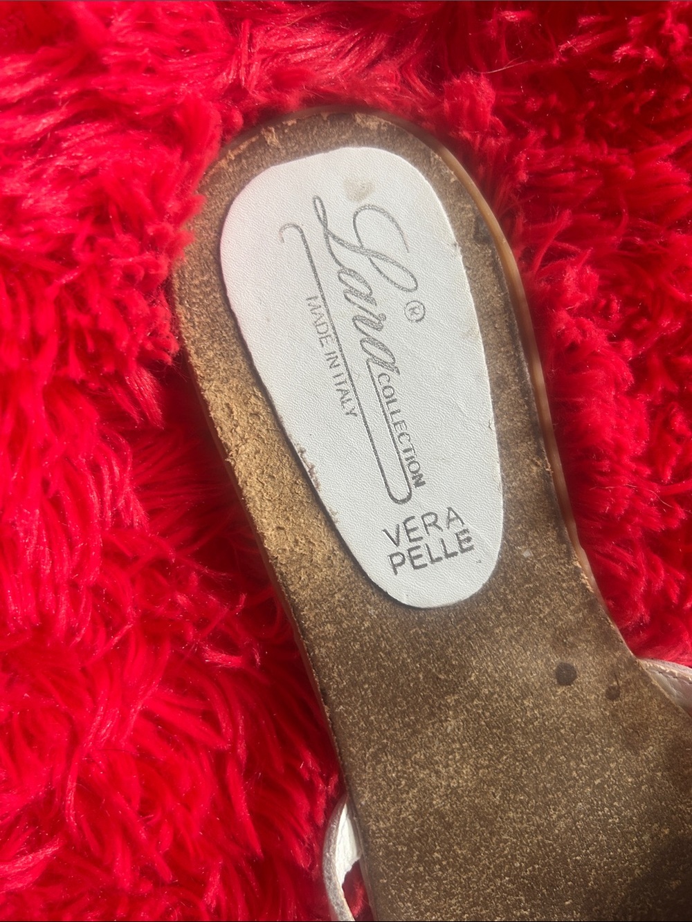 Vera Pelle White Sparkle Slide Sandals - Picture 2 of 9